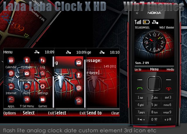 theme for nokia 6300 free download with a clock