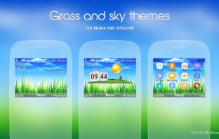 Grass and sky theme swf clock widget asha 302 X2-01 C3-00 201 210 205