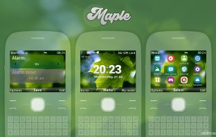 Maple flash lite digital clock wallpaper theme X2-01 Asha 210