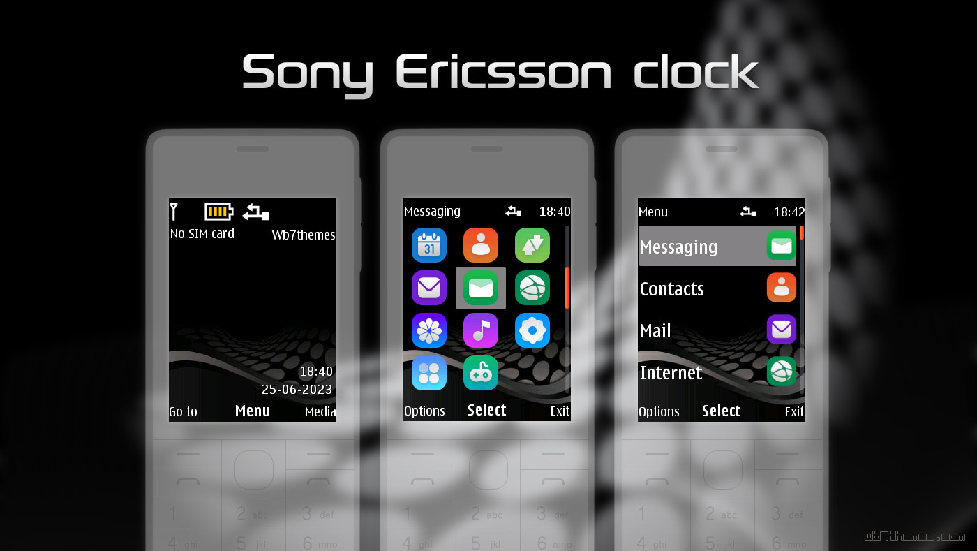 Sony Ericsson clock theme x2-00 x3-00 6700 5310 206 - Wb7themes