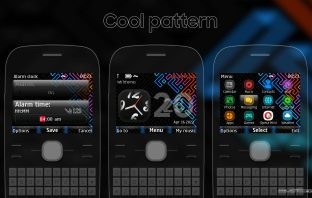 Cool pattern clock theme Nokia C3-00 X2-01