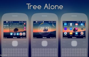 Tree alone clock widget theme X2-01 C3-00 Asha 302 210 s40 320x240